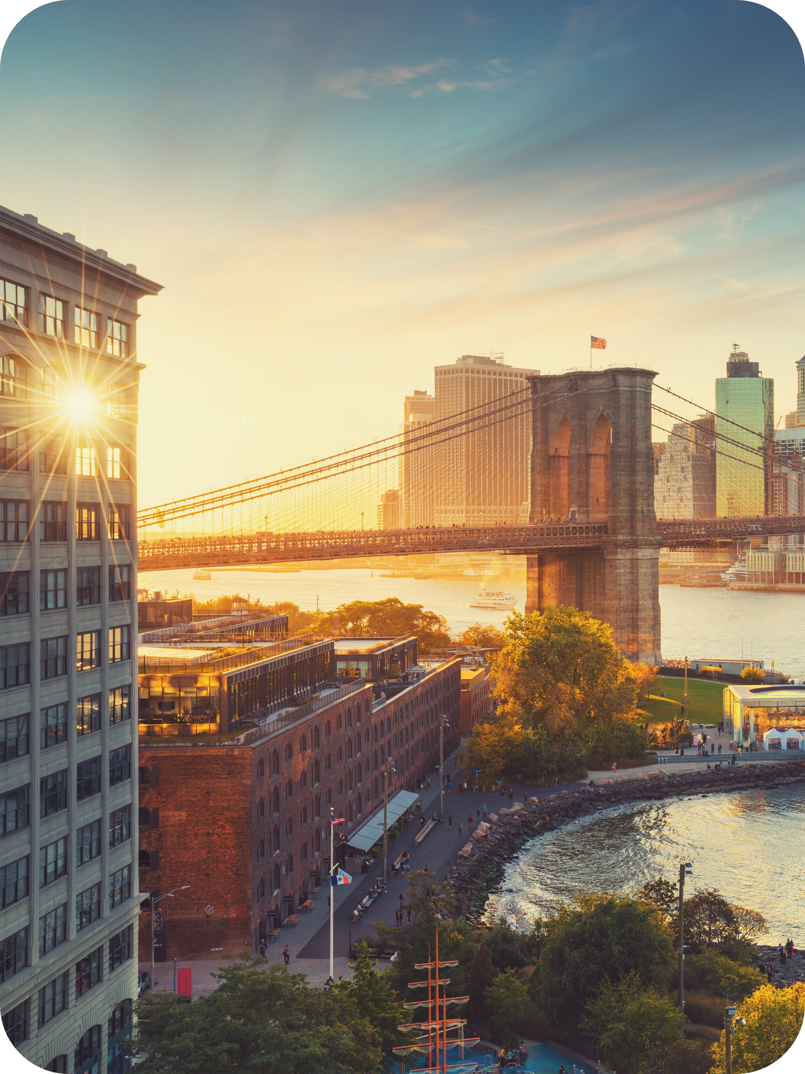 Brooklyn Bridge at sunrise